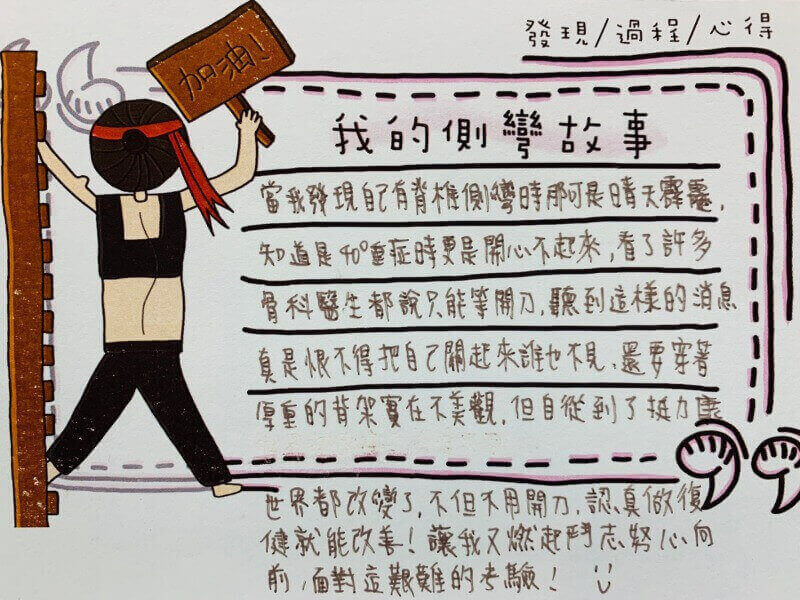 台北／13 歲／女孩／脊椎側彎 45 度