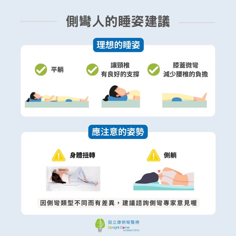 脊椎側彎患者的睡姿建議